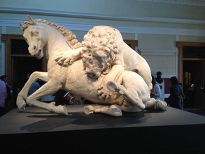 lion attacking horse sculptures capitoline getty greek marble museum rome 3d print model - Mito3D