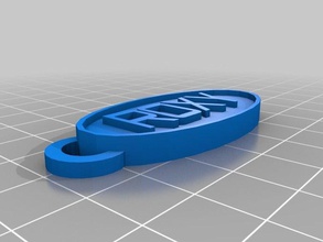 mis personalizado llavero oval llaveros 3d print model - Mito3D