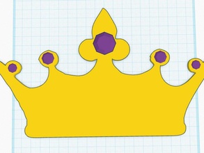 basit royal crown duvar plack monte mücevherli dekor altın asmak mücevherleri kink plaka isim plackard kraliçe 3d print model - Mito3D