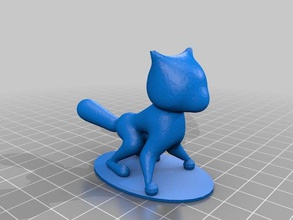 piccolo gatto figurina modellato 123d creature sculture felino fox gattino kitty 3d print model - Mito3D