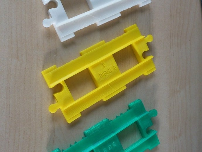duplo compatível reta trem carris construção brinquedos 3D print model - Mito3D
