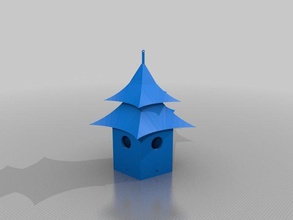 birdhouse estilo pagode ao ar livre jardim animais criativo família diversão 3d print model - Mito3D