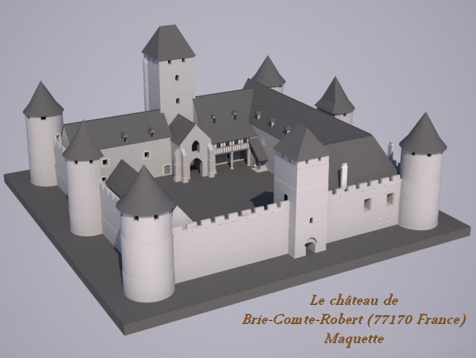 le chateau brie-comte-robert 77170 france buildings structures architecture avc brie comte robert castle medieval 3D print model - Mito3D