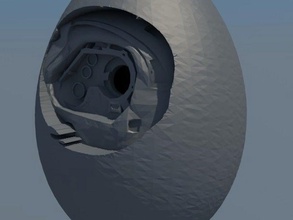 t-yumurta kuş evi heykeller borg mash-up sunmaktayız scifi t-800 terminator 3d print model - Mito3D