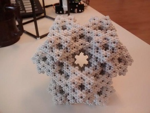 parametric 3d koch snowflake math art fractal system 3d print model - Mito3D