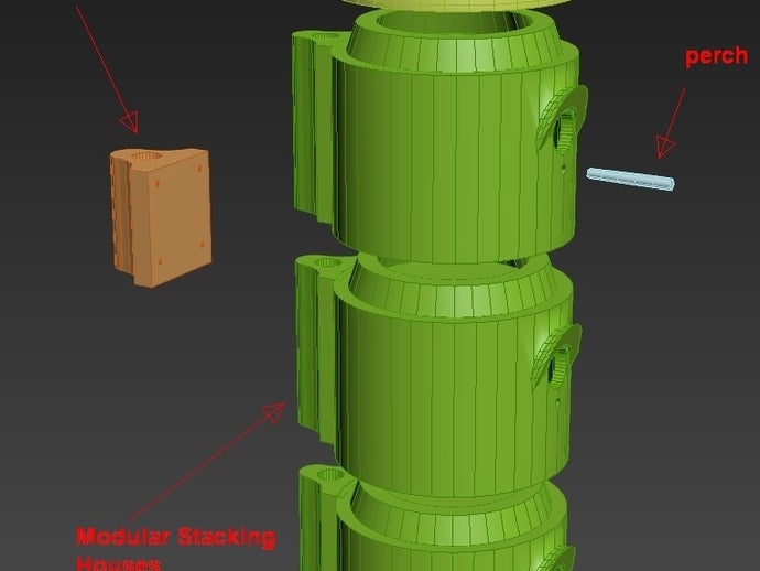 birdhouse modular edifícios estruturas 3D print model - Mito3D