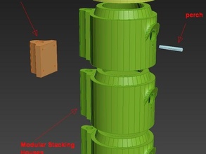 pajarera modular de los edificios estructuras 3d print model - Mito3D