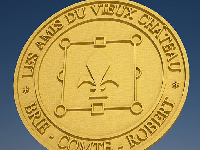 jeton avc signs logos brie comte robert castle chateau france token 3D print model - Mito3D