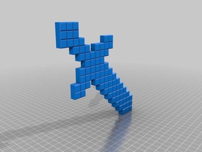 minecraft Schwert Axt - Spielzeug Spiel Zubehör Diamant 3d print model - Mito3D