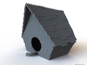 en la destartalada casa de pájaros al aire libre jardín hierro corrugado 3d print model - Mito3D