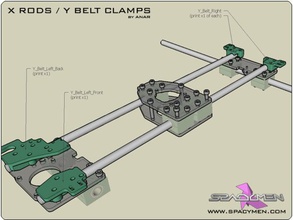 rods belt clamps rapman 3x 3d printer parts bfb spareparts 3d print model - Mito3D