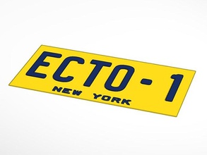 ecto-1 mit ghostbusters-Lizenz-Platte Requisiten 3d print model - Mito3D