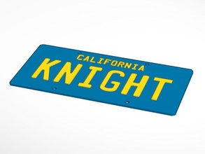 knight rider license plate props 3d print model - Mito3D