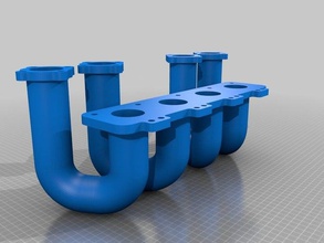 colector 4 tubos collector pipes parts 3d print model - Mito3D