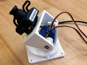 super compacto pan tilt de montaje la cámara mecanismo inclinación servo 3d print model - Mito3D