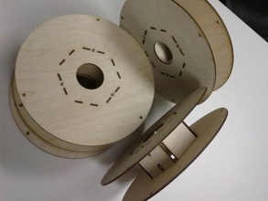 plywood filament spool 3d printer accessories laser-cut openscad reel ultimaker 3d print model - Mito3D