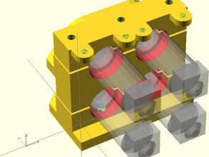 quad jhead adaptateur double i3 bowden de montage 3d l'imprimante extrudeuses l'adaptateur hotend 3d print model - Mito3D