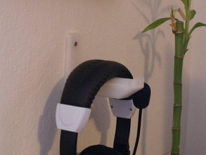 headphone wall hook audio bracket hanger headset mount 3d print model - Mito3D