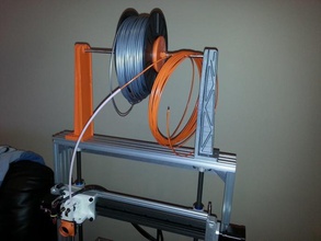 extrusion mounted spool holder setup universal cones aluminatus trinity one 3d printer accessories 608 bearing conical filament misumi trinityone labs 3d print model - Mito3D