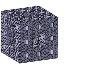 menger sponge birdhouse outdoor garden cube fractal 3d print model - Mito3D