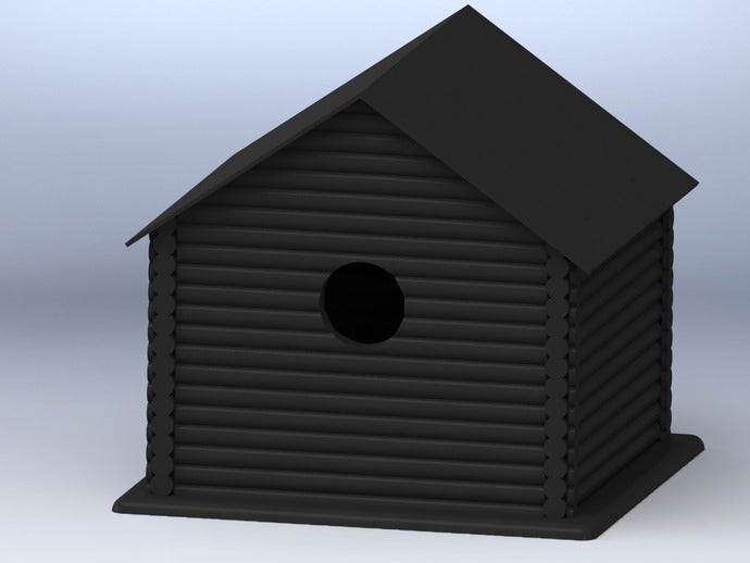log cabin birdhouse outdoor garden birdhousechallenge challenge 3D print model - Mito3D