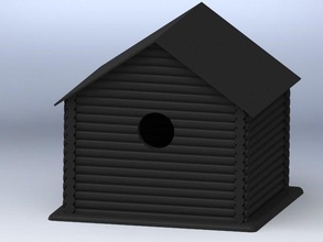Blockhaus Vogelhaus outdoor Garten birdhousechallenge Vogelhäuschen Herausforderung 3d print model - Mito3D