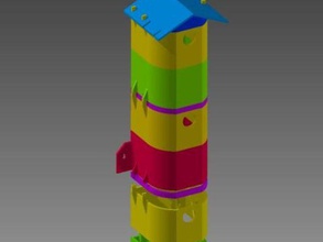 düz modüler kuş evi Daire açık bahçe kuşlar yapı 3d print model - Mito3D