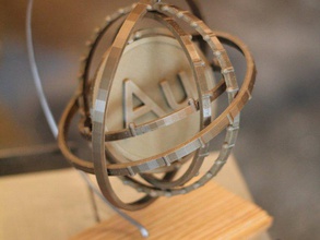 gold-atom Physik Astronomie au gimbal 3d print model - Mito3D