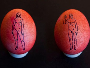 pionero de los seres humanos arte la gente huevo eggbot 3d print model - Mito3D