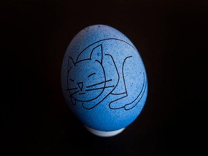 dormir gato arte huevo felino kitty sueño animal eggbot 3d print model - Mito3D