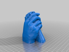 pai filha mãos esculturas 3d print model - Mito3D