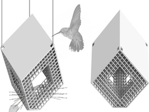 parallelograft birdhouse outdoor garden lattice printable 3d print model - Mito3D