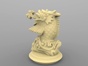 chinesische Drachenköpfe Skulpturen 3d print model - Mito3D