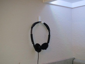 headphone peg command strip office 3d print model - Mito3D