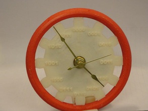 analógico relógio binário maneira mais difícil decoração geek nerd 3d print model - Mito3D