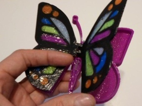 butterfly box stained glass wings decor 3d print model - Mito3D