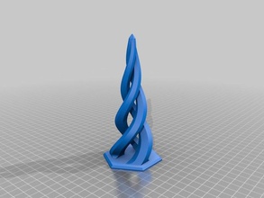 hexagonal hélice escultura imprime supportless 3d impressão testes arte 3d print model - Mito3D