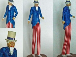 tall uncle sam people character circus patriotic stiltwalker 3d print model - Mito3D