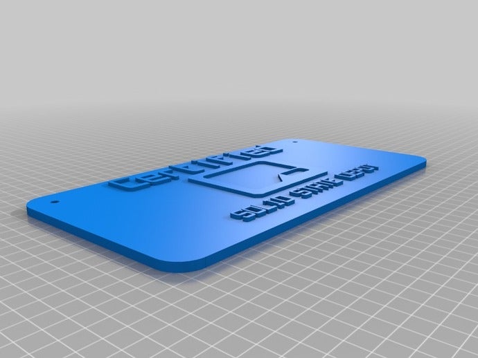 ssd impressão 3d cert sinais logotipos personalizado 3D print model - Mito3D