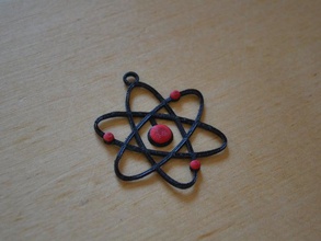 átomo de aprendizagem atomic logotipo atomoc sinal chemestry a química do modelo elétrons diversão 3d print model - Mito3D