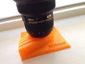 stand nikon f-mount lenti la fotocamera cap il logo strisce 3d print model - Mito3D