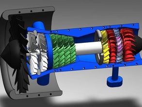 jet motoru diğer yanma kompresör bu görünüş fan blade tubine 3d print model - Mito3D