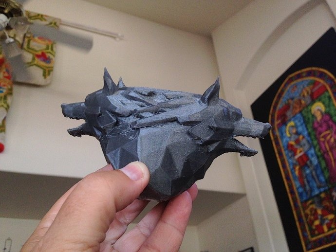 duas cabeças de lobo busto esculturas poligonal pontas cabeça 3D print model - Mito3D