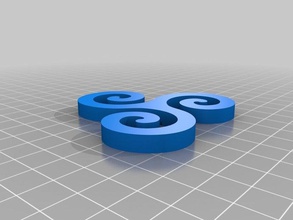 triskelion le monete badge 3d print model - Mito3D