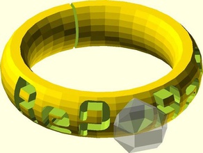 text ring other 2 materials 3d dual dualstrusion featured jewelry openscad parametric reprap toy 3d print model - Mito3D
