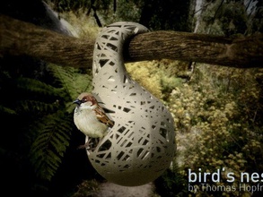 birds nest outdoor garden birdhouse 3d print model - Mito3D
