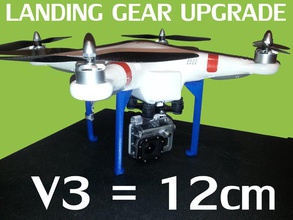 v3 dji phantom landing gear bustmold legs 12cm rc vehicles upgrade v1 v2 3d print model - Mito3D