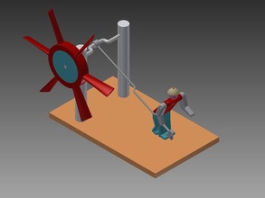 windmill wood chopper other wind toy 3d print model - Mito3D