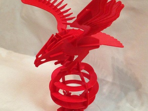 stampato in 3d puzzle aquila animali bird terra le piume flat remix statua ali mondo 3d print model - Mito3D