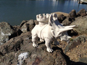 battle dinosaur 1 animals castle mashup meshmixer 3d print model - Mito3D